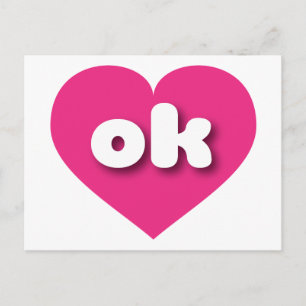 I love Oklahoma - ok hot pink heart Postcard