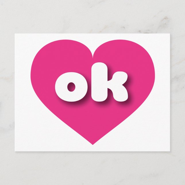 I love Oklahoma - ok hot pink heart Postcard (Front)