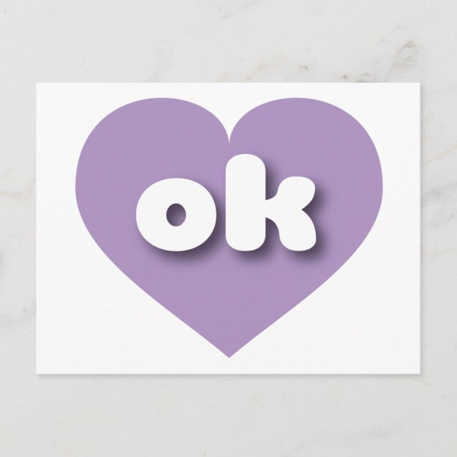 I love Oklahoma - ok lavender heart Postcard (Front)