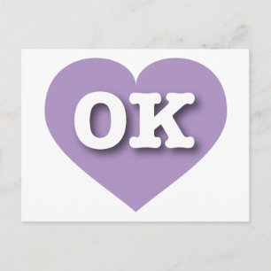I love Oklahoma - OK lavender heart Postcard