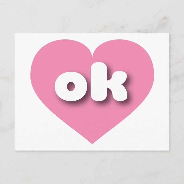 I love Oklahoma - ok pink heart Postcard (Front)