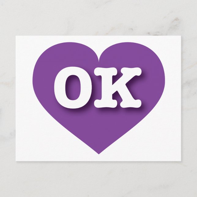 I love Oklahoma - OK purple heart Postcard (Front)
