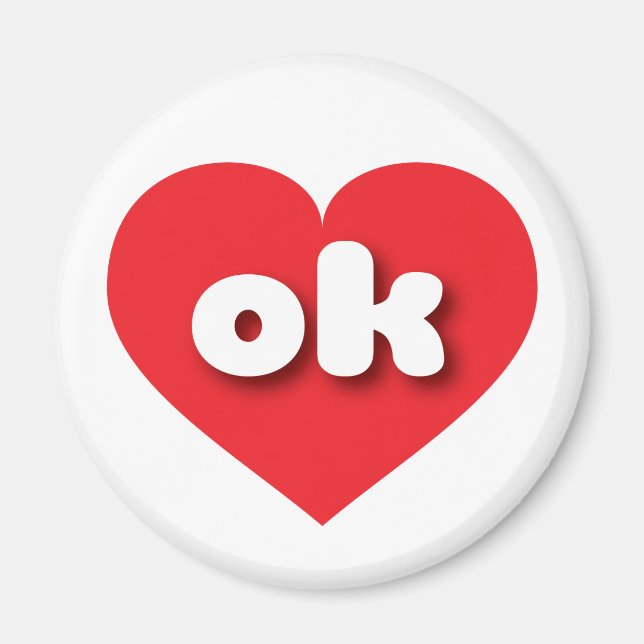 I love Oklahoma - ok red heart Magnet (Front)