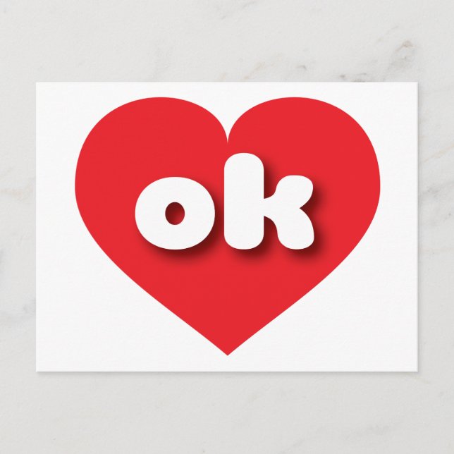 I love Oklahoma - ok red heart Postcard (Front)