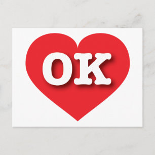 I love Oklahoma - OK red heart Postcard