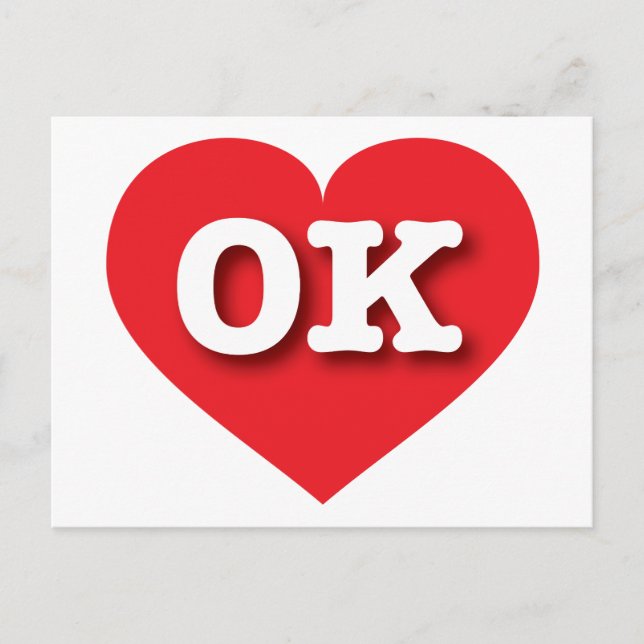 I love Oklahoma - OK red heart Postcard (Front)