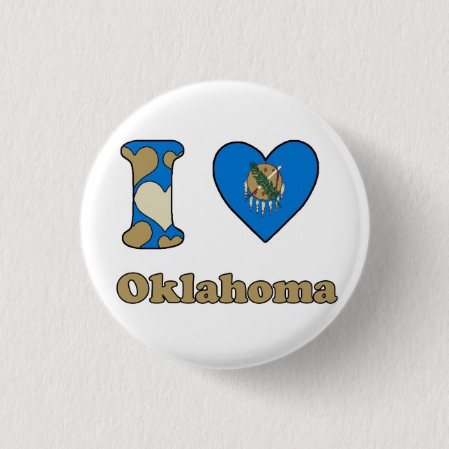 I love Oklahoma Pinback Button (Front)
