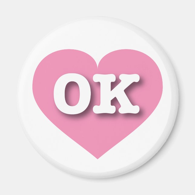 I love Oklahoma - pink heart Magnet (Front)