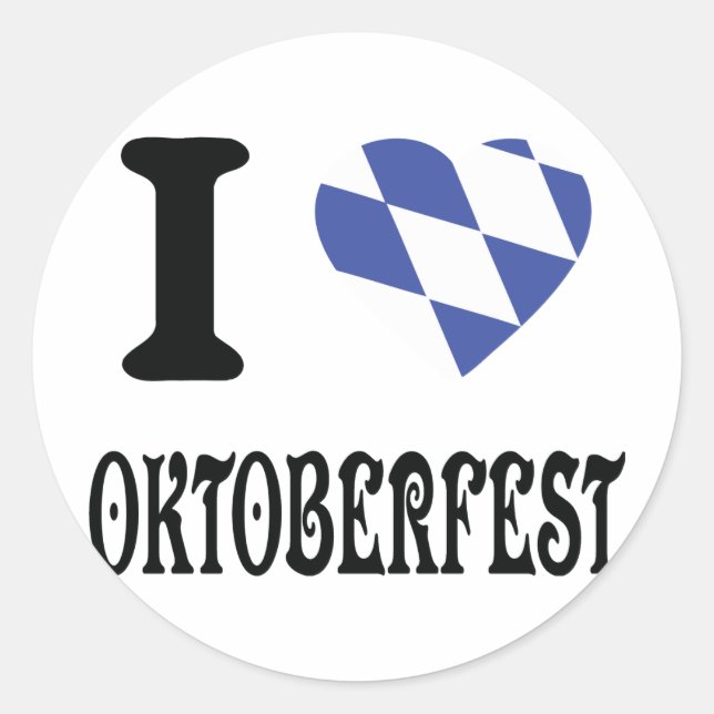 I love oktoberfest icon classic round sticker (Front)