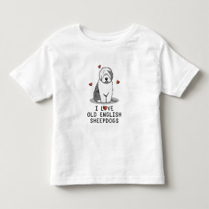 I Love Old English Sheepdogs (Gray 1) Cute OES Toddler T-shirt