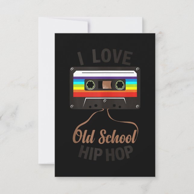 I LOVE OLD SCHOOL HIP HOP Music 80s 90s Cassette Invitation (Front)