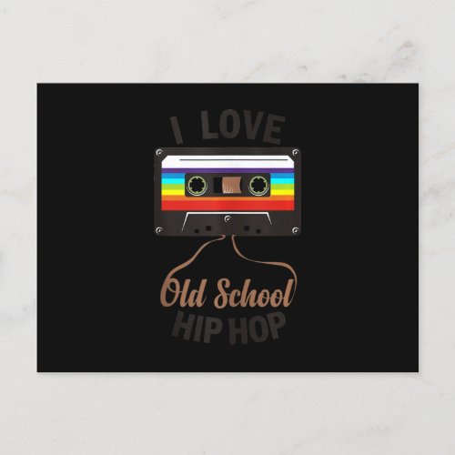 I LOVE OLD SCHOOL HIP HOP Music 80s 90s Cassette Invitation Postcard