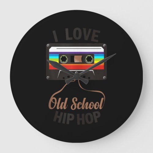 I LOVE OLD SCHOOL HIP HOP Music 80s 90s Cassette Large Clock