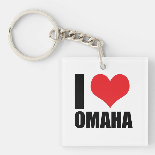 I love Omaha Keychain (Front)