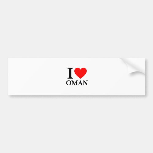 I Love Oman Bumper Sticker