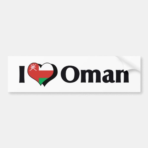 I Love Oman Flag Bumper Sticker