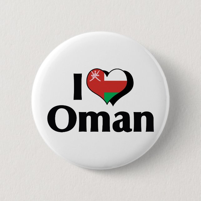 I Love Oman Flag Pinback Button (Front)