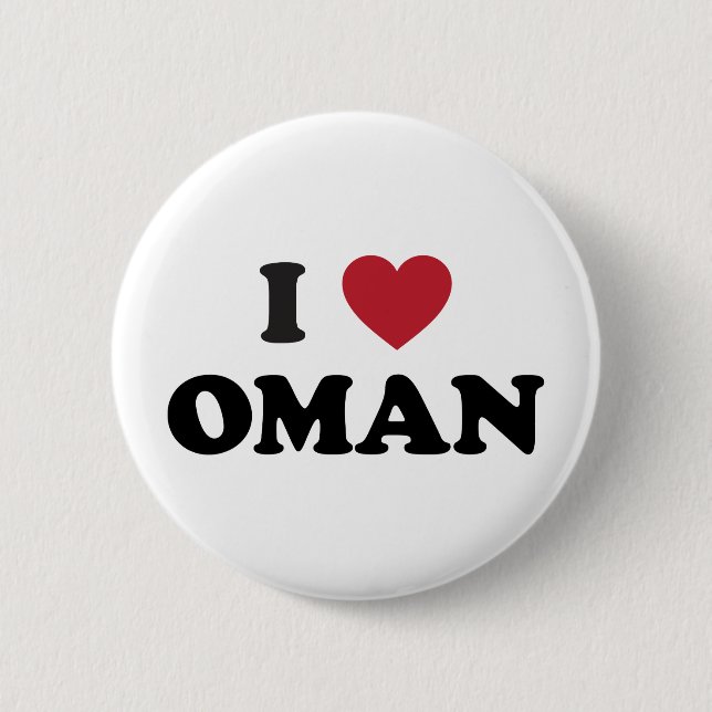 I Love Oman Pinback Button (Front)