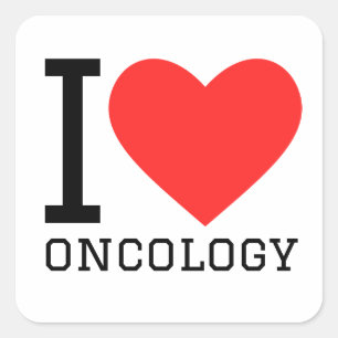 I love oncology square sticker