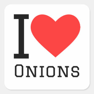 I love onions square sticker