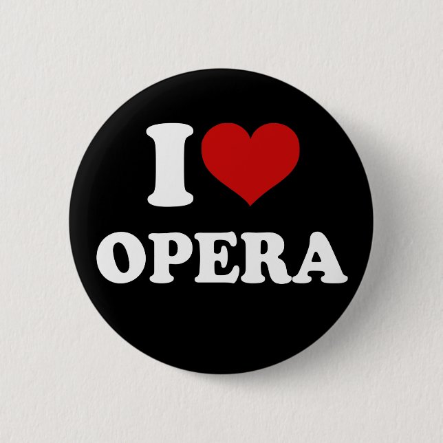 I Love Opera Pinback Button (Front)