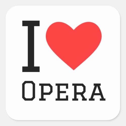 I love opera square sticker