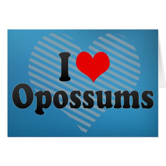 I Love Opossums Cards (Front Horizontal)