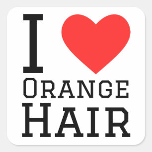 I love orange hair square sticker