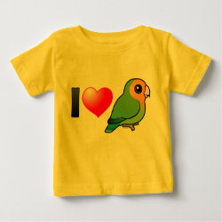 I Love Orange-faced Peach-faced Lovebirds Baby Fine Jersey T-Shirt