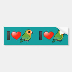 I Love Orange-faced Peach-faced Lovebirds Bumper Sticker