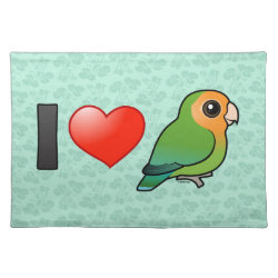 I Love Orange-faced Peach-faced Lovebirds Placemat 20