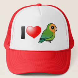 I Love Orange-faced Peach-faced Lovebirds Trucker Hat