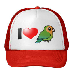 I Love Orange-faced Peach-faced Lovebirds Trucker Hat