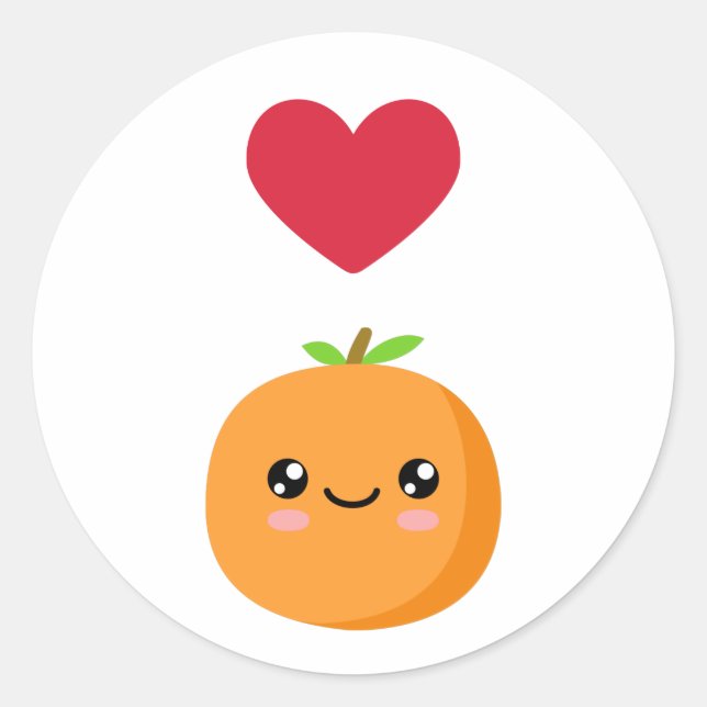 I love Oranges Classic Round Sticker (Front)