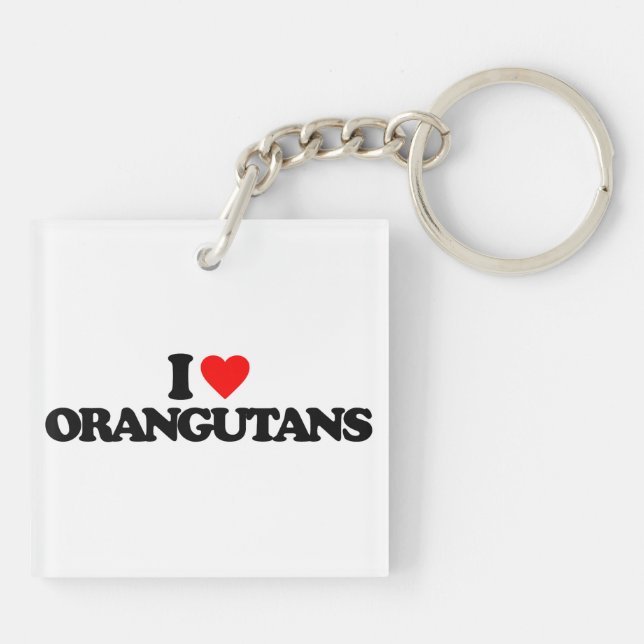 I LOVE ORANGUTANS KEYCHAIN (Back)