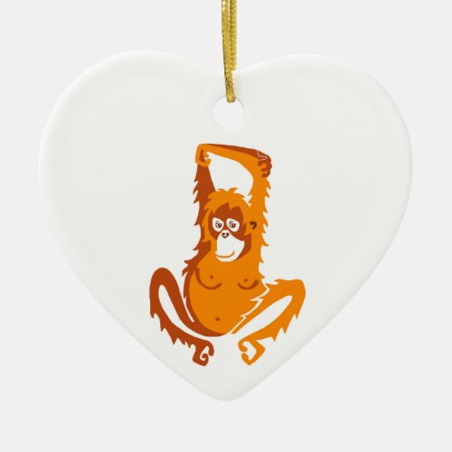 I love ORANGUTANS _ Primate _ Ape _ Wildlife Ceramic Ornament