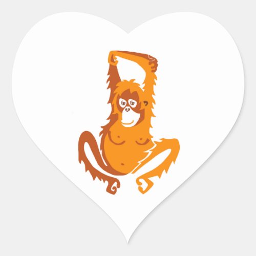 I love ORANGUTANS _ Wildlife _ Ape _ Primate _ Heart Sticker