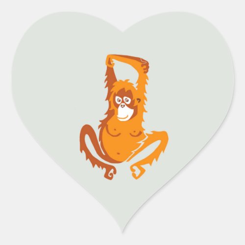 I love ORANGUTANS _ Wildlife _ Endangered animal _ Heart Sticker