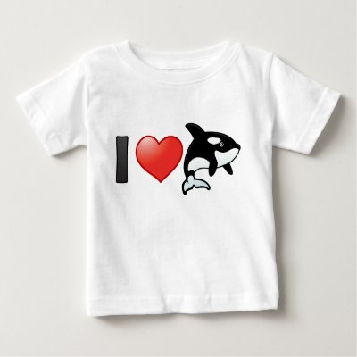 I Love Orcas Baby T-Shirt