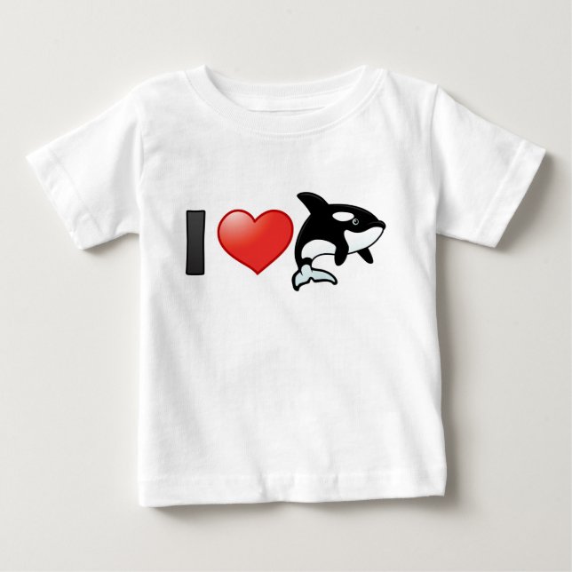 I Love Orcas Baby T-Shirt (Front)