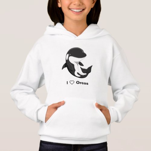 I Love Orcas Cute Killer Whale Hoodie