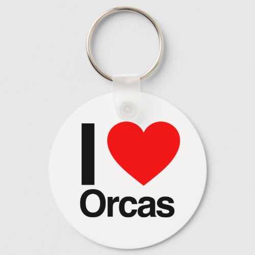 i love orcas keychain