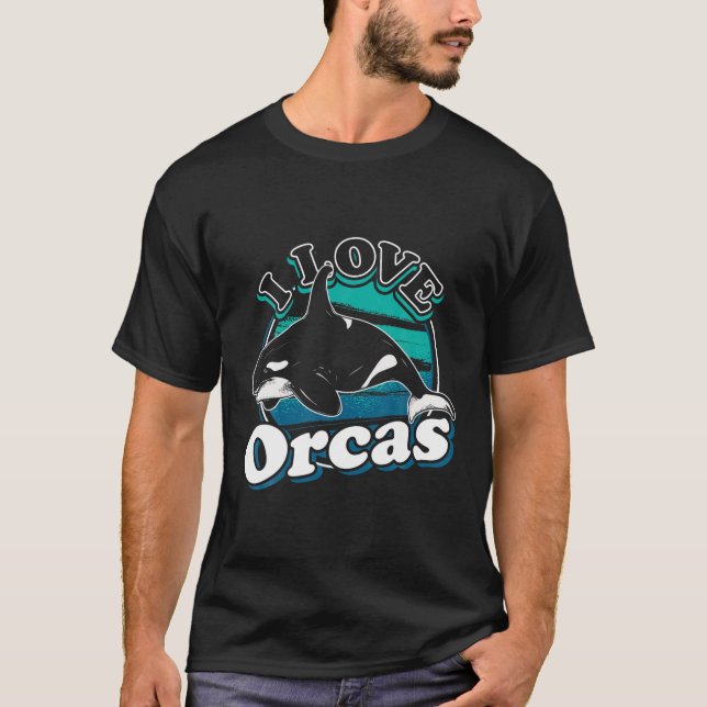 I Love Orcas Orca T-Shirt (Front)