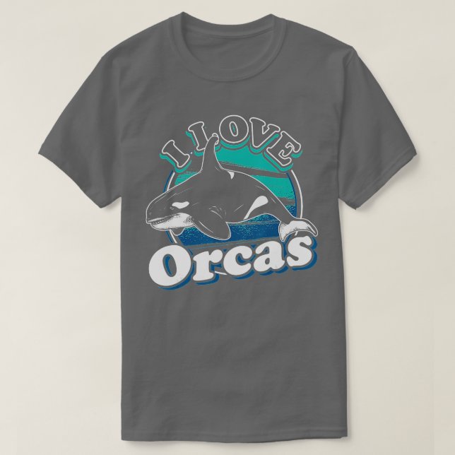 I Love Orcas Orca  T-Shirt (Design Front)