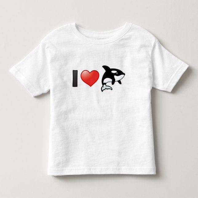 I Love Orcas Toddler T-shirt (Front)