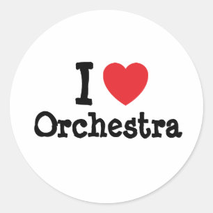 I love Orchestra heart custom personalized Classic Round Sticker