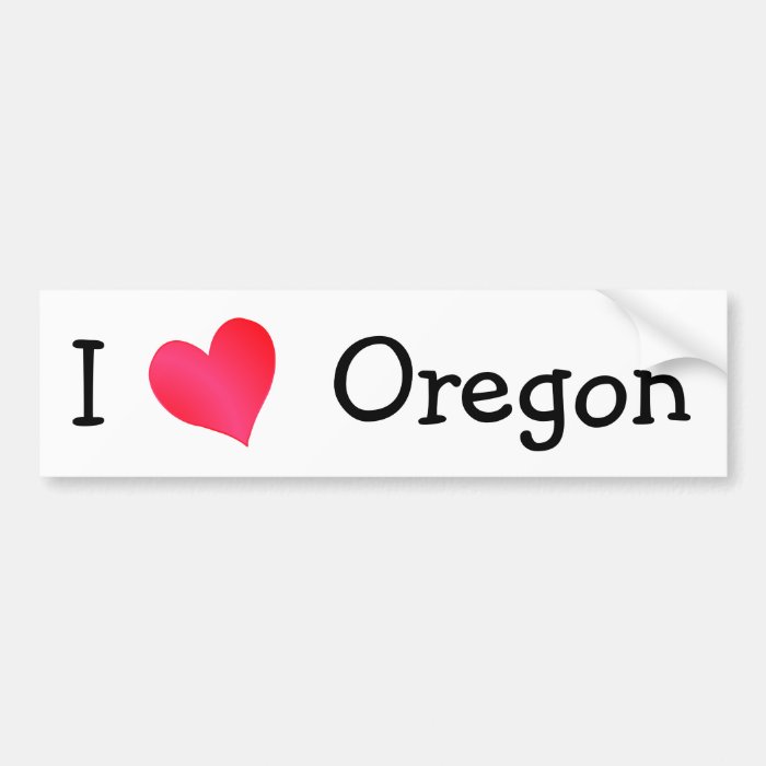 I Love Oregon Bumper Stickers
