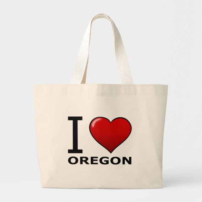 I LOVE OREGON LARGE TOTE BAG (Front)