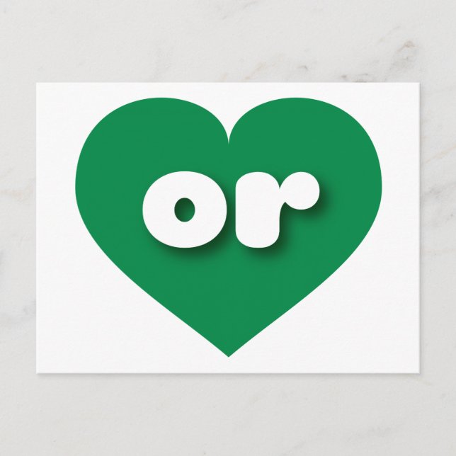 I love Oregon - or green heart Postcard (Front)