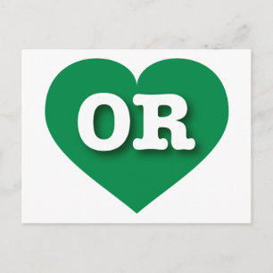 I love Oregon - OR green heart Postcard